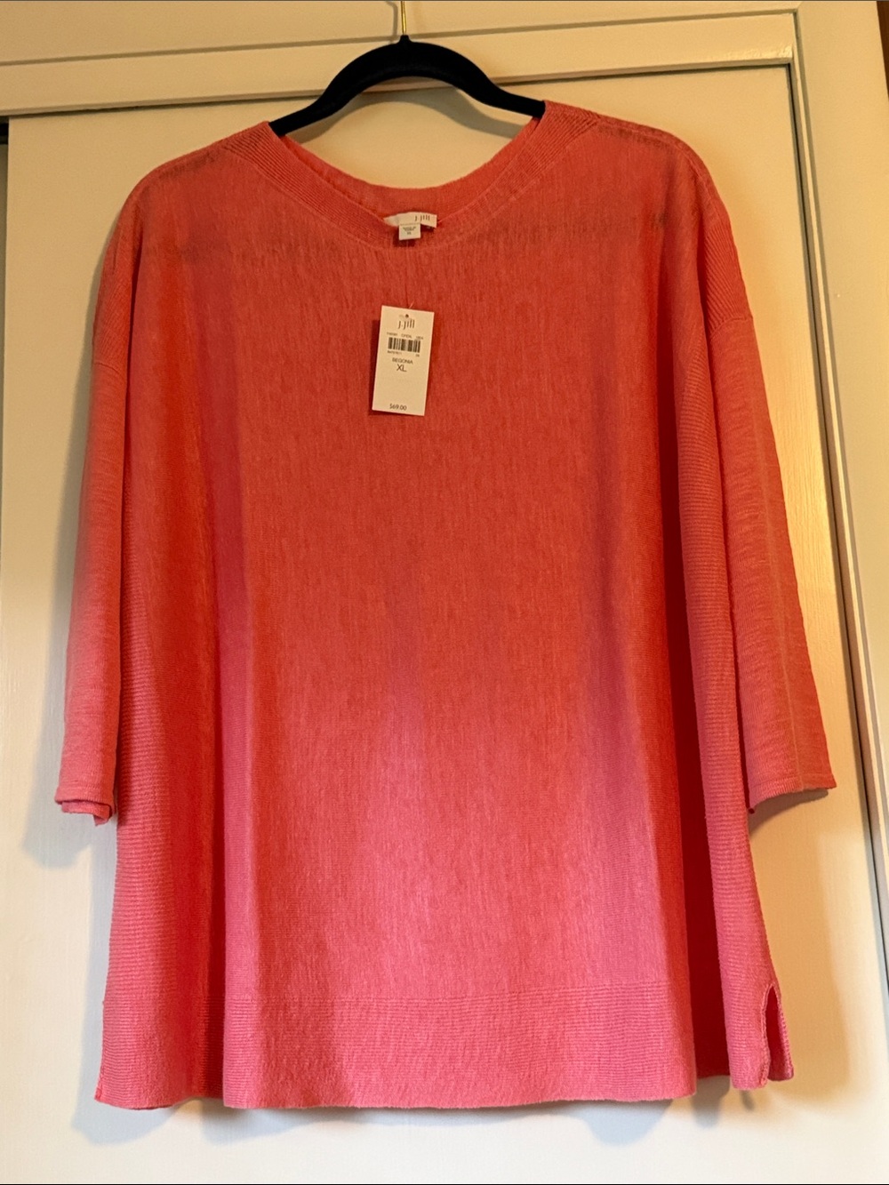 J. Jill Begonia Pink Lightweight Knit Top